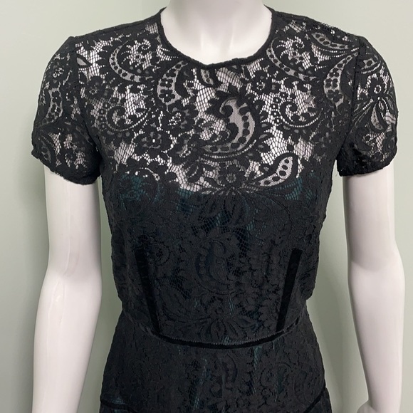 Jill Stuart black and green formal party lace dress size 4 - Picture 2 of 7